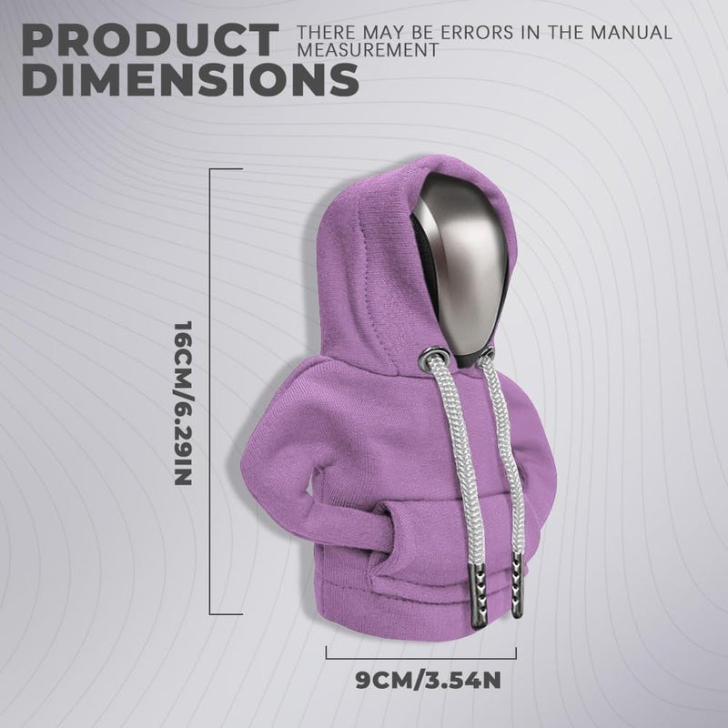 RGOAANC Gear Shift Hoodie, Gear Shift Cover, Fashionable Hoodie Automotive Gear Shift Knob Protector, Car Accessories Mini Sweater Gear Shift Knob Cover for Car Gear Shift Levers (Purple-2PCS) - Image 2